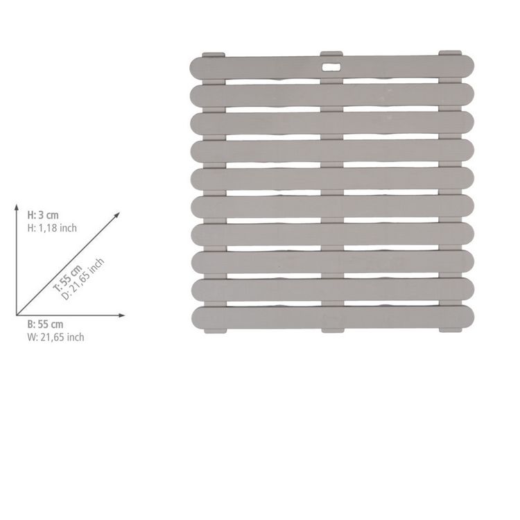 Produktbild: Duschrost Mod. Indoor & Outdoor Taupe, aus stabilem Kunststoff