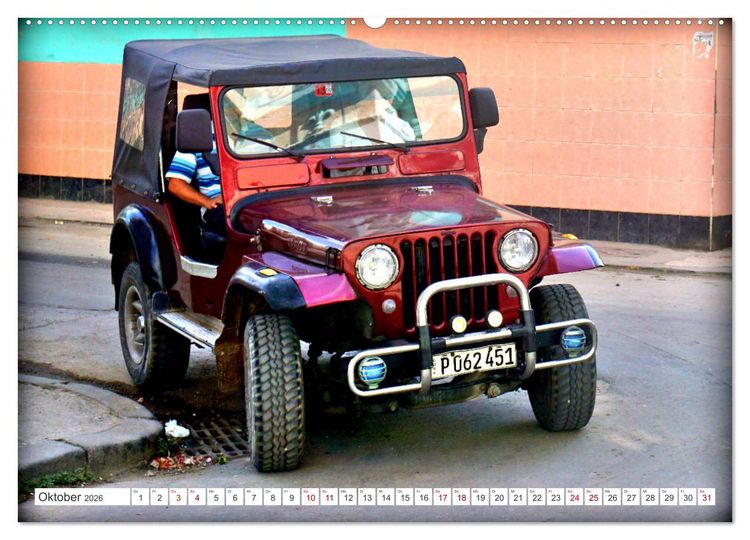 Produktbild: Cuba Jeeps - Gel&auml;ndewagen Oldtimer (hochwertiger Premium Wandkalender 2026 DIN A2 quer), Kunstdruck in Hochglanz