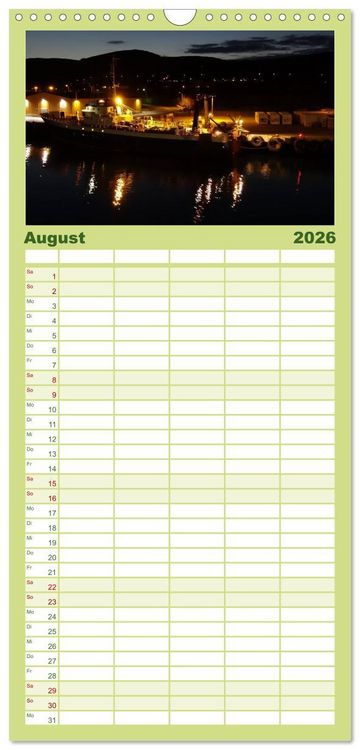 Produktbild: Familienplaner 2026 - Impressionen von Norwegen entlang der Hurtigruten mit 5 Spalten (Wandkalender, 21 x 45 cm) CALVENDO