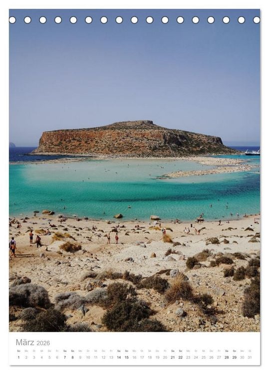 Produktbild: Kreta - Sonne, Meer und griechische Lebensart (Tischkalender 2026 DIN A5 hoch), CALVENDO Monatskalender