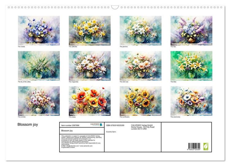 Produktbild: Blossom joy (Wall Calendar 2026 DIN A2 landscape), CALVENDO 12 Month Wall Calendar