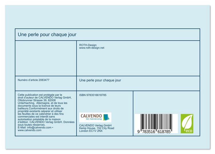 Produktbild: Une perle pour chaque jour (Calendrier de bureau 2026 DIN A5 vertical), CALVENDO calendrier mensuel
