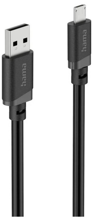 Produktbild: Hama USB-Kabel USB 2.0 USB-A Stecker, USB-Micro-A Stecker 2m Schwarz 00201804