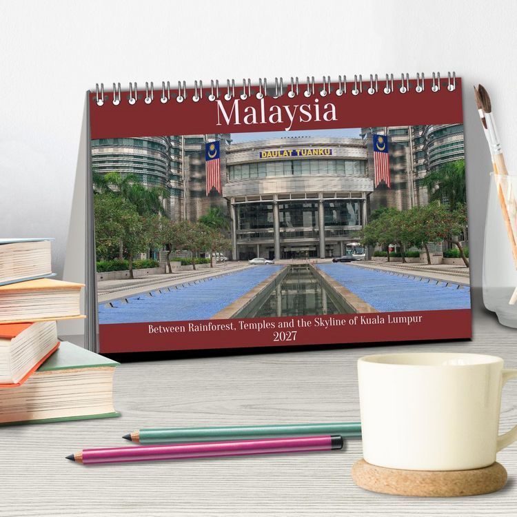 Produktbild: Malaysia &ndash; Between Rainforest, Temples and the Skyline of Kuala Lumpur (Desk Calendar 2027 DIN A5 landscape), CALVENDO 12 Month DeskCalendar