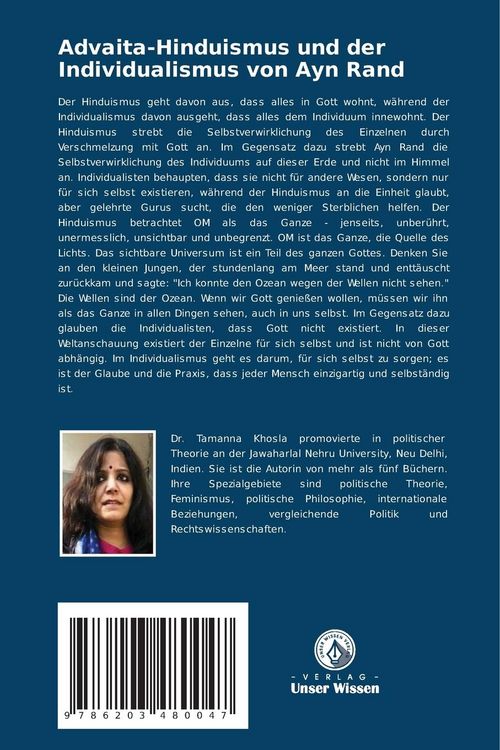 Produktbild: Advaita-Hinduismus und der Individualismus von Ayn Rand