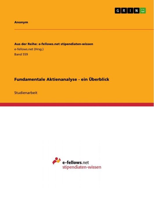Produktbild: Fundamentale Aktienanalyse - ein &Uuml;berblick