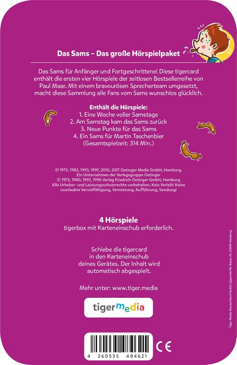 Produktbild: tigercards Multicard - Das Sams - 4 H&ouml;rspiele