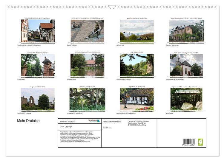 Produktbild: Mein Dreieich (Wandkalender 2026 DIN A2 quer), CALVENDO Monatskalender