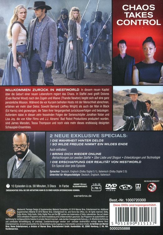 Produktbild: Westworld - Staffel 2 [3 DVDs]