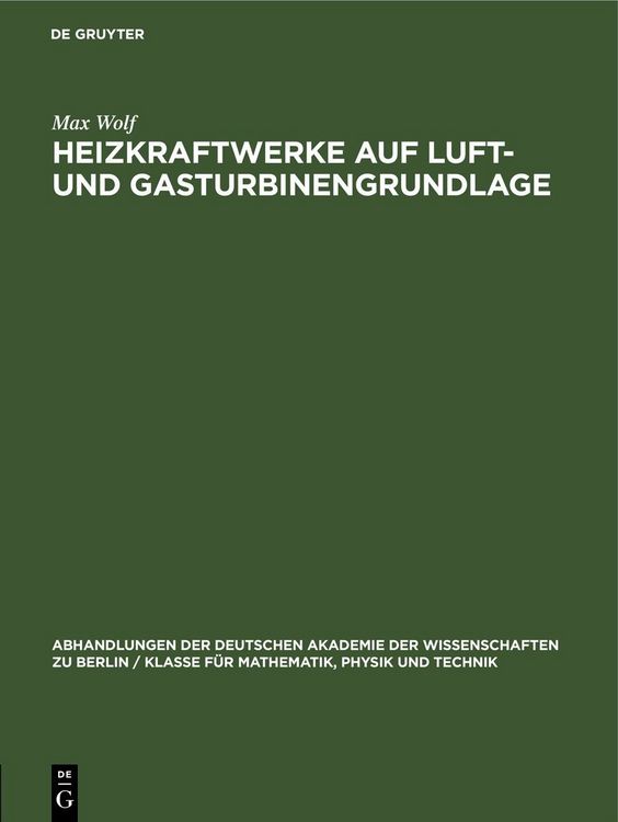 Produktbild: Heizkraftwerke auf Luft- und Gasturbinengrundlage