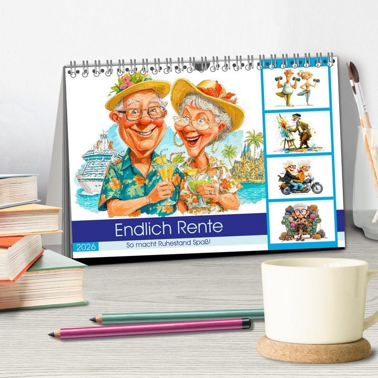 Produktbild: Endlich Rente - So macht Ruhestand Spa&szlig;! (Tischkalender 2026 DIN A5 quer), CALVENDO Monatskalender