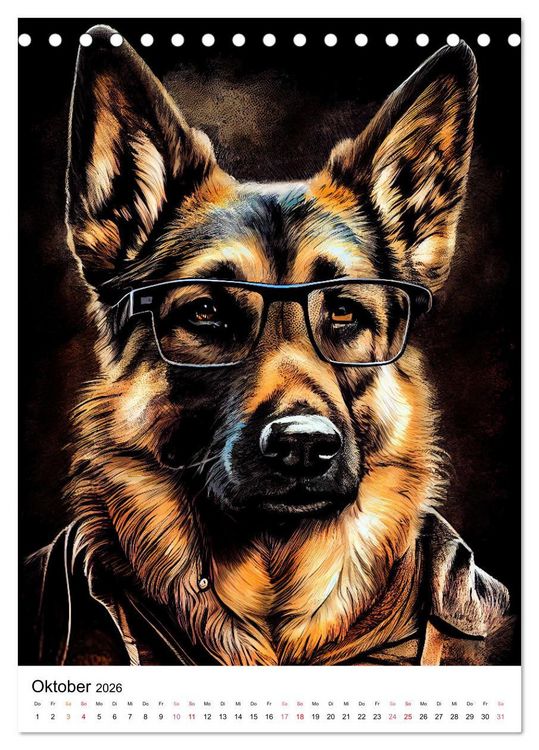 Produktbild: Hunde im Hipster Stil (Tischkalender 2026 DIN A5 hoch), CALVENDO Monatskalender