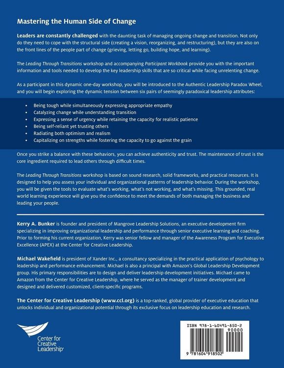 Produktbild: Leading Through Transitions Participant 1-Day Workbook