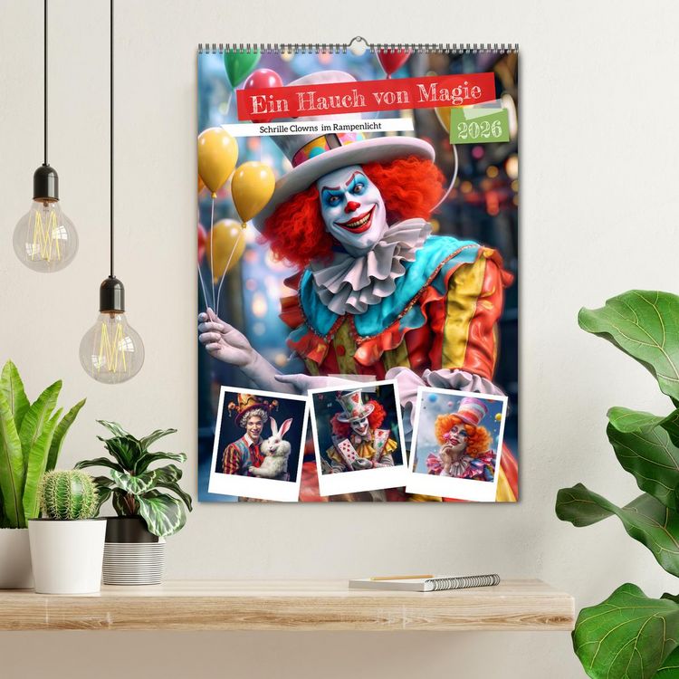 Produktbild: Ein Hauch von Magie - Schrille Clowns im Rampenlicht (Wandkalender 2026 DIN A2 hoch), CALVENDO Monatskalender