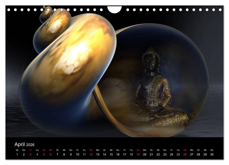 Produktbild: Buddha und Yin Yang (Wandkalender 2026 DIN A4 quer), CALVENDO Monatskalender