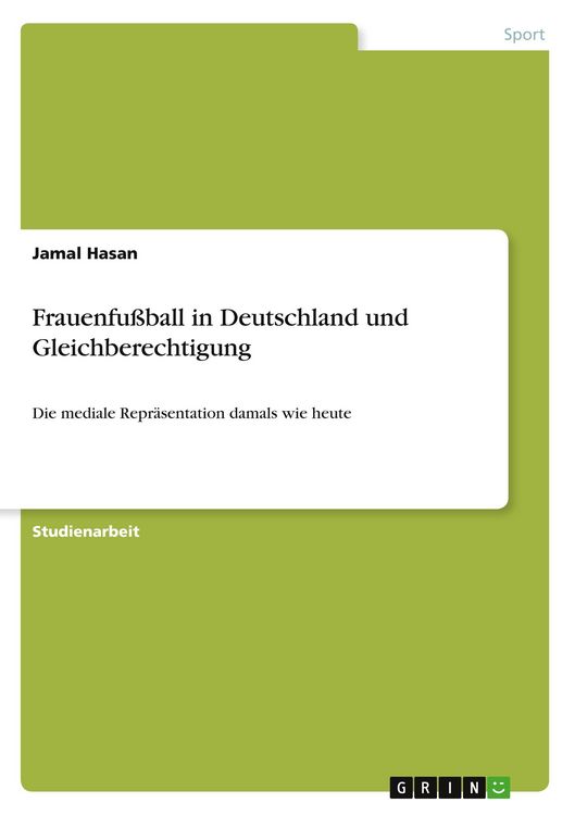 Produktbild: Frauenfu&szlig;ball in Deutschland und Gleichberechtigung