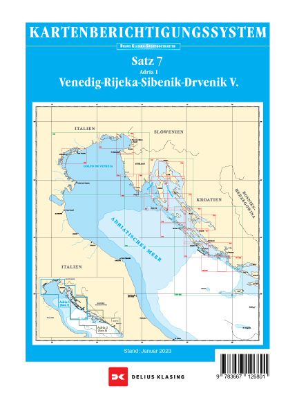 Produktbild: Berichtigung Sportbootkarten Satz 7: Adria 1 (Ausgabe 2023)