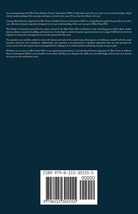 Produktbild: Concept Based Practice Question for Blue Prism in Robotic Process Automation (RPA) 2026