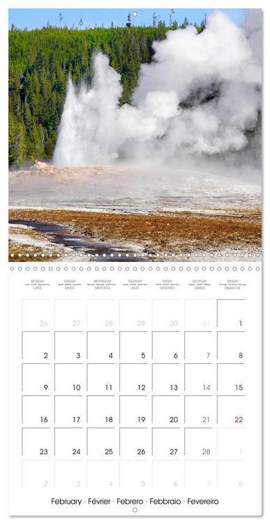 Produktbild: Yellowstone, Hot springs and geysers (Wall Calendar 2026 12 &times; 12 Inch) CALVENDO 12 Month Wall Calendar