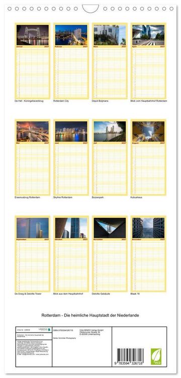 Produktbild: Familienplaner 2027 - Rotterdam - Die heimliche Hauptstadt der Niederlande mit 5 Spalten (Wandkalender, 21 x 45 cm) CALVENDO