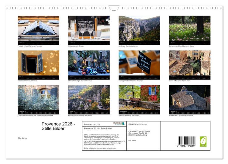 Produktbild: Provence 2026 - Stille Bilder (Wandkalender 2026 DIN A3 quer), CALVENDO Monatskalender