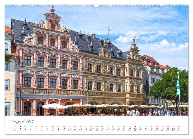 Produktbild: Erfurt - Die Landeshauptstadt mit Geschichte (Wandkalender 2026 DIN A2 quer), CALVENDO Monatskalender