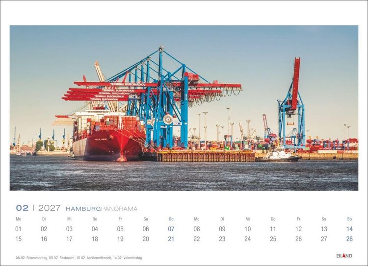Produktbild: Hamburg Panorama-Postkartenkalender 2027