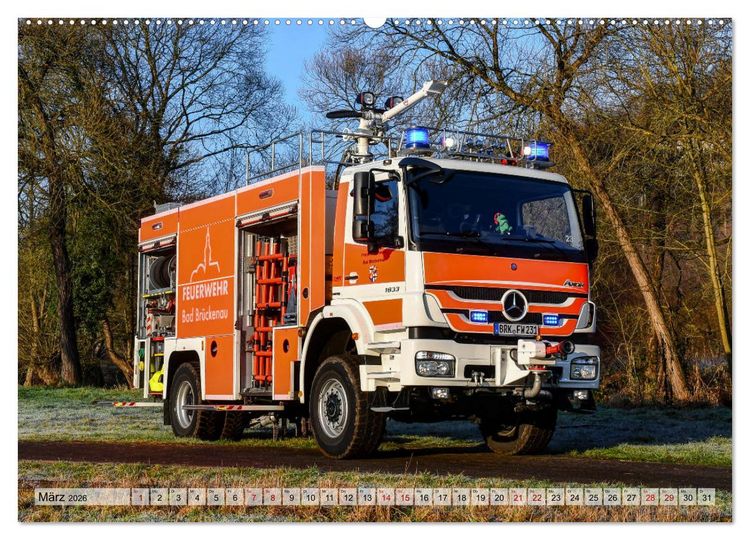 Produktbild: Feuerwehrfahrzeuge (hochwertiger Premium Wandkalender 2026 DIN A2 quer), Kunstdruck in Hochglanz