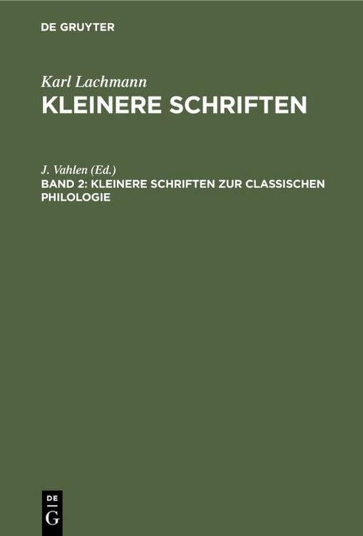 Produktbild: Kleinere Schriften zur classischen Philologie