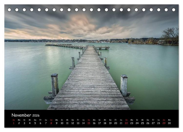 Produktbild: silent minutes - Lichtstimmungen im 5-Seen-Land (Tischkalender 2026 DIN A5 quer), CALVENDO Monatskalender