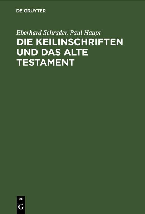 Produktbild: Die Keilinschriften und das Alte Testament