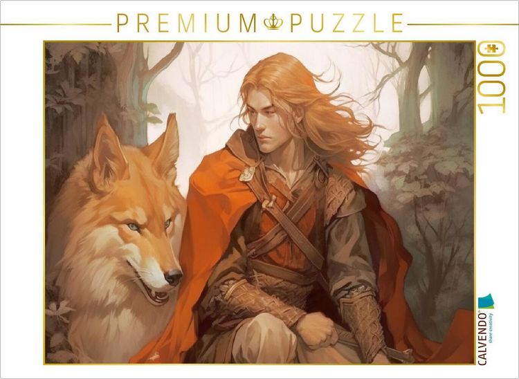 Produktbild: CALVENDO Puzzle Ein Waldelf mit Fuchs | 1000 Teile Lege-Gr&ouml;&szlig;e 64x48cm Foto-Puzzle f&uuml;r gl&uuml;ckliche Stunden