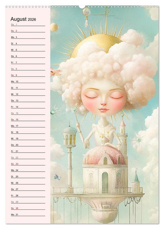 Produktbild: Tarot Wunderwelten. Surrealistische und magische Tarot-Kunst (hochwertiger Premium Wandkalender 2026 DIN A2 hoch), Kunstdruck in Hochglanz