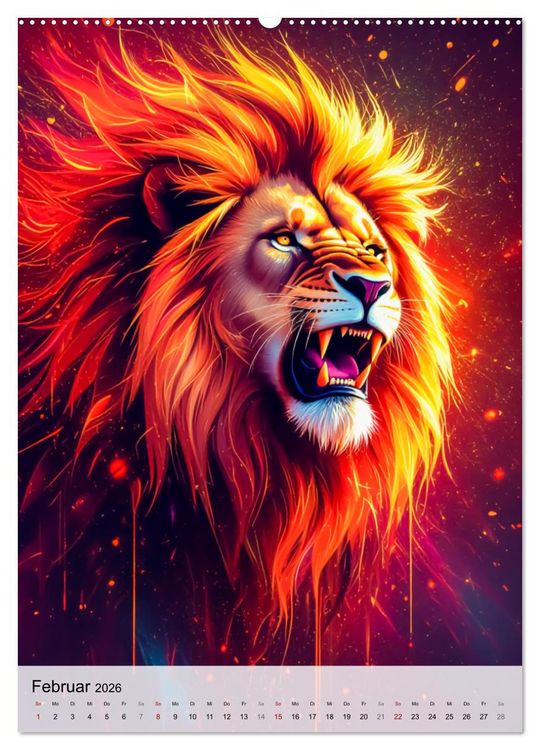 Produktbild: Neon Wildlife (Wandkalender 2026 DIN A2 hoch), CALVENDO Monatskalender
