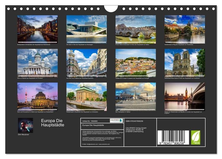 Produktbild: Europa Die Hauptst&auml;dte (Wandkalender 2026 DIN A4 quer), CALVENDO Monatskalender