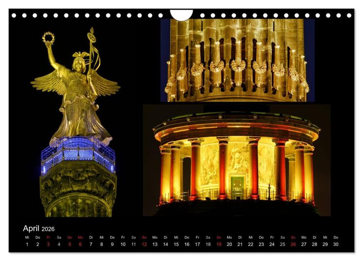 Produktbild: Berlin bei Nacht 2026 (Wandkalender 2026 DIN A4 quer), CALVENDO Monatskalender
