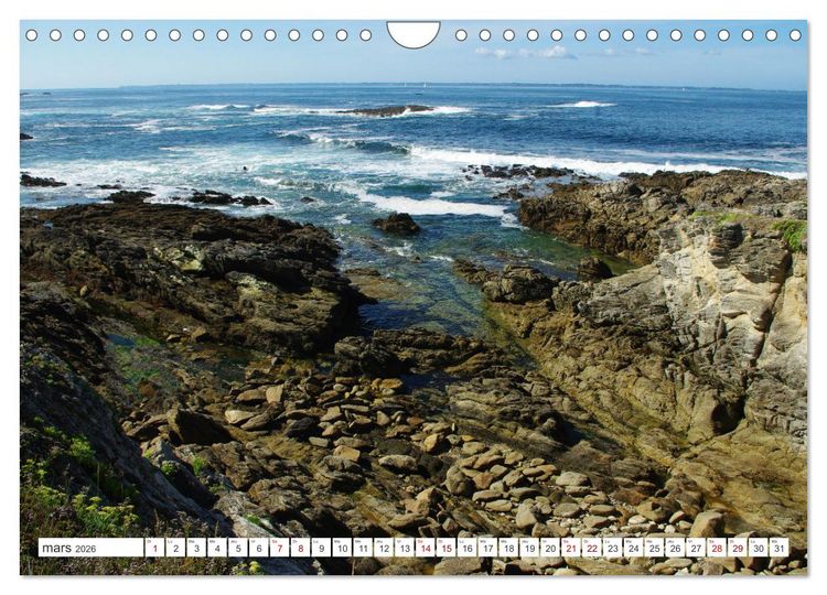Produktbild: Quiberon C&ocirc;t&eacute; sauvage (Calendrier mural 2026 DIN A4 vertical), CALVENDO calendrier mensuel