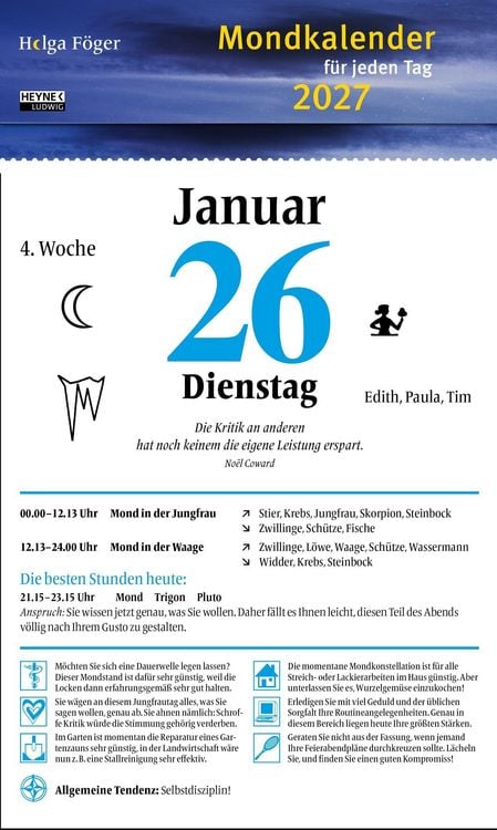 Produktbild: Mondkalender f&uuml;r jeden Tag 2027