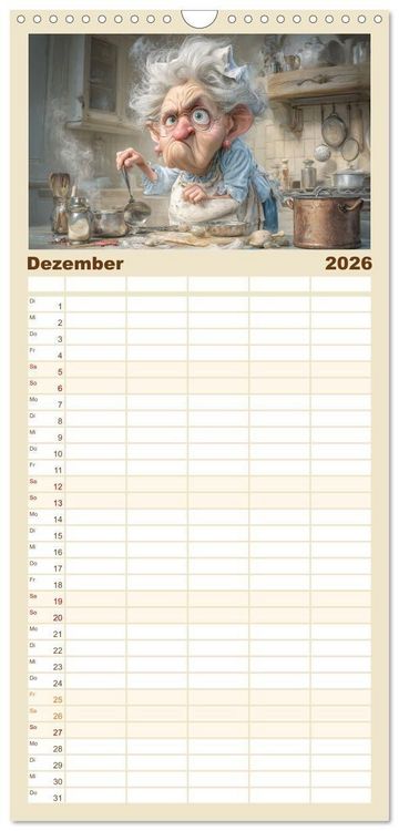 Produktbild: Familienplaner 2026 - Oma macht jetzt Sonderschicht mit 5 Spalten (Wandkalender, 21 x 45 cm) CALVENDO