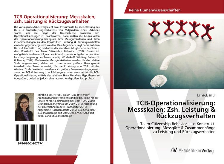 Produktbild: TCB-Operationalisierung: Messskalen; Zsh. Leistung & R&uuml;ckzugsverhalten