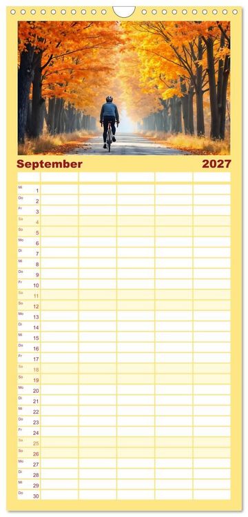 Produktbild: Familienplaner 2027 - Kilometerkiller - Rennrad-Power im Jahresverlauf mit 5 Spalten (Wandkalender, 21 x 45 cm) CALVENDO
