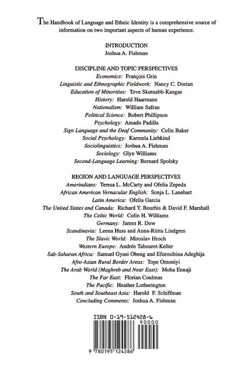 Produktbild: Handbook of Language & Ethnic Identity