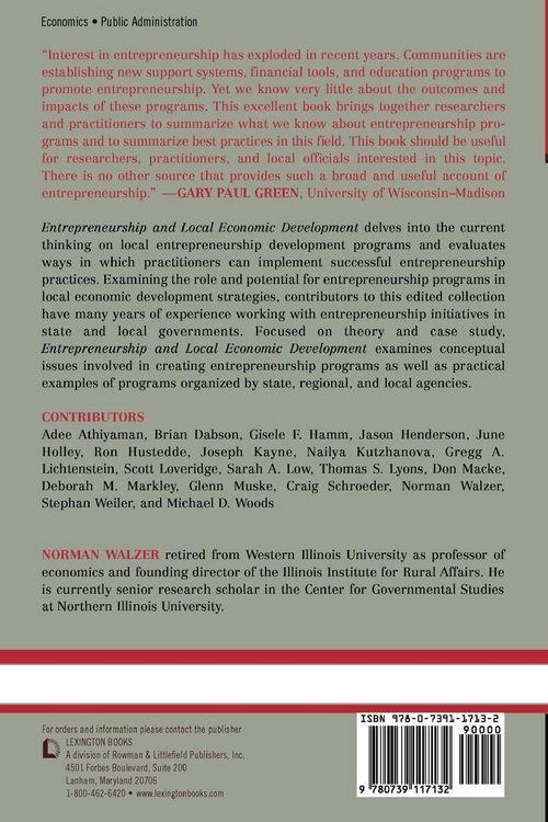 Produktbild: Entrepreneurship and Local Economic Development
