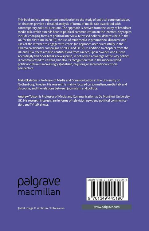 Produktbild: Media Talk and Political Elections in Europe and America