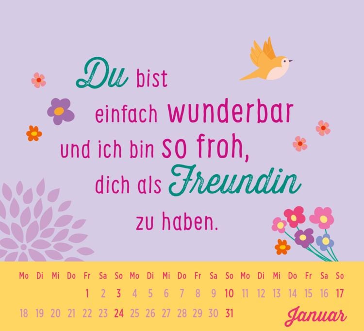 Produktbild: Mini-Kalender 2027: F&uuml;r eine tolle Freundin wie dich