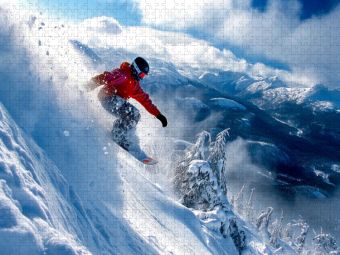 Produktbild: CALVENDO Puzzle Snowboarden, atemberaubend | 1000 Teile Lege-Gr&ouml;&szlig;e 64x48cm Foto-Puzzle f&uuml;r gl&uuml;ckliche Stunden
