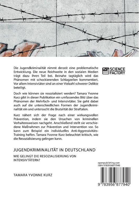 Produktbild: Jugendkriminalit&auml;t in Deutschland. Wie gelingt die Resozialisierung von Intensivt&auml;tern?
