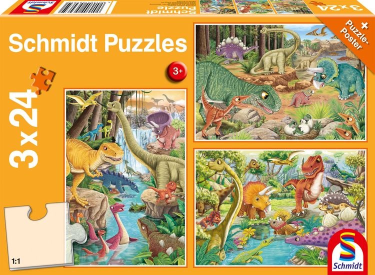 Produktbild: Spa&szlig; mit den Dinosauriern, 3x24 Teile