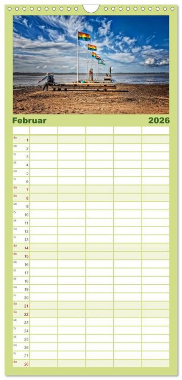 Produktbild: Familienplaner 2026 - Friesland - Nordseebad Dangast mit 5 Spalten (Wandkalender, 21 x 45 cm) CALVENDO