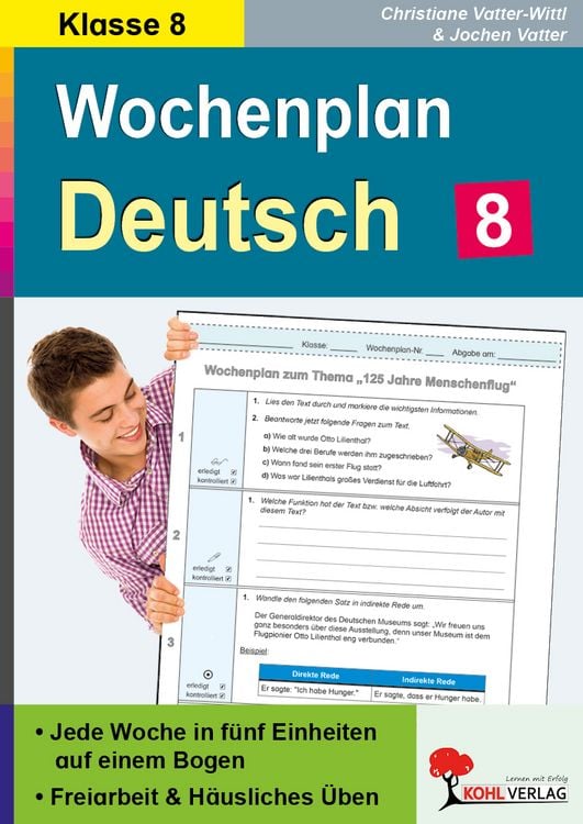 Produktbild: Wochenplan Deutsch / Klasse 8
